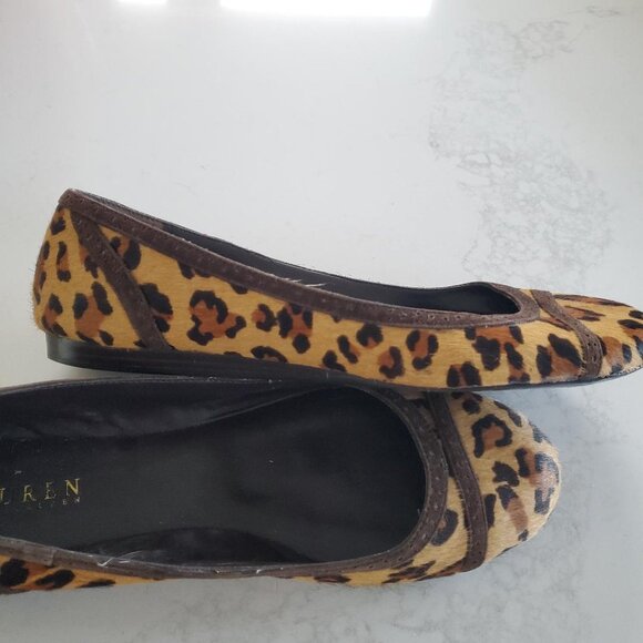 Lauren Ralph Lauren Leopard Print Calf Hide Ballet Flat in size 9.5B - Picture 8 of 11